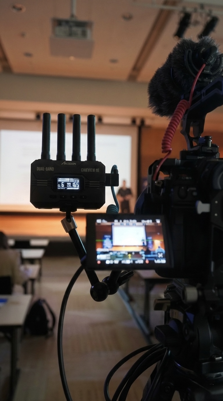 Camera operator framing a shot